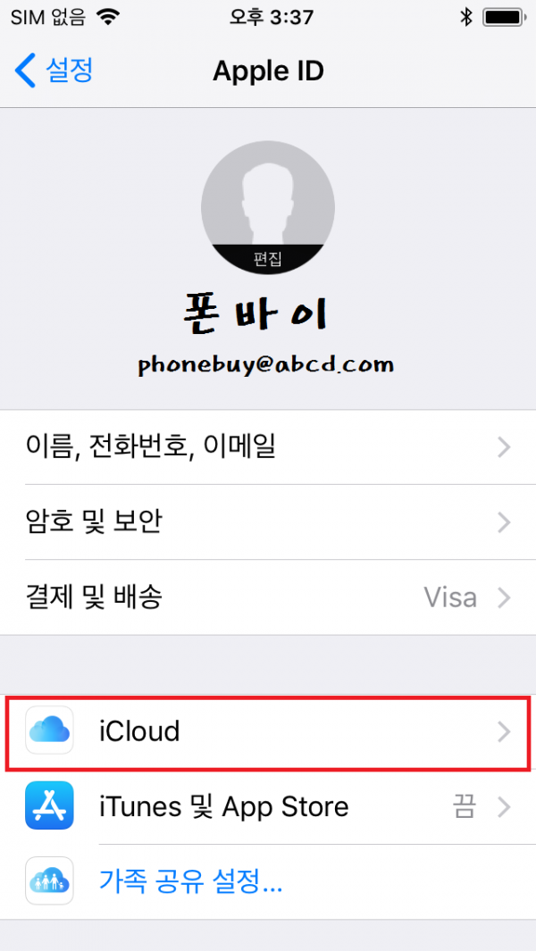 3. ICOULD를 선택합니다.